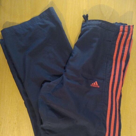 Adidas 3 Stripe Wind Pants Trainers Joggers Athletic Neon Red - Picture 1 of 10